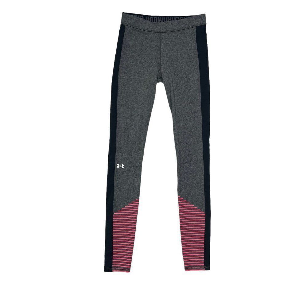 Under Armour Tights Women's Size Small Grey Neon Pink Yoga Athletic Leggings